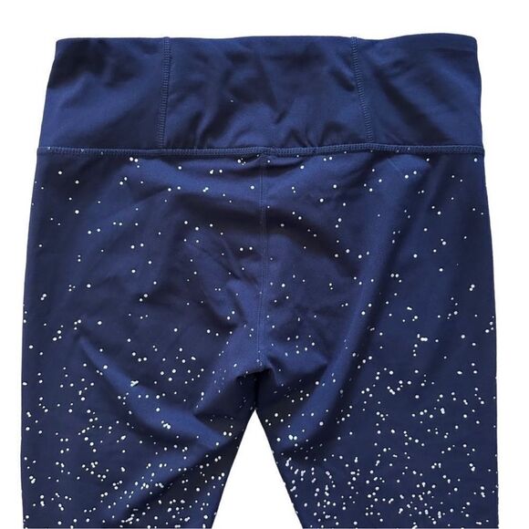 Kimberly Ombre Space Metallic High Rise Navy & Silver Polka Dot Leggings Large - Picture 3 of 8